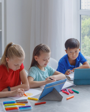 Pictures of children using gadgets